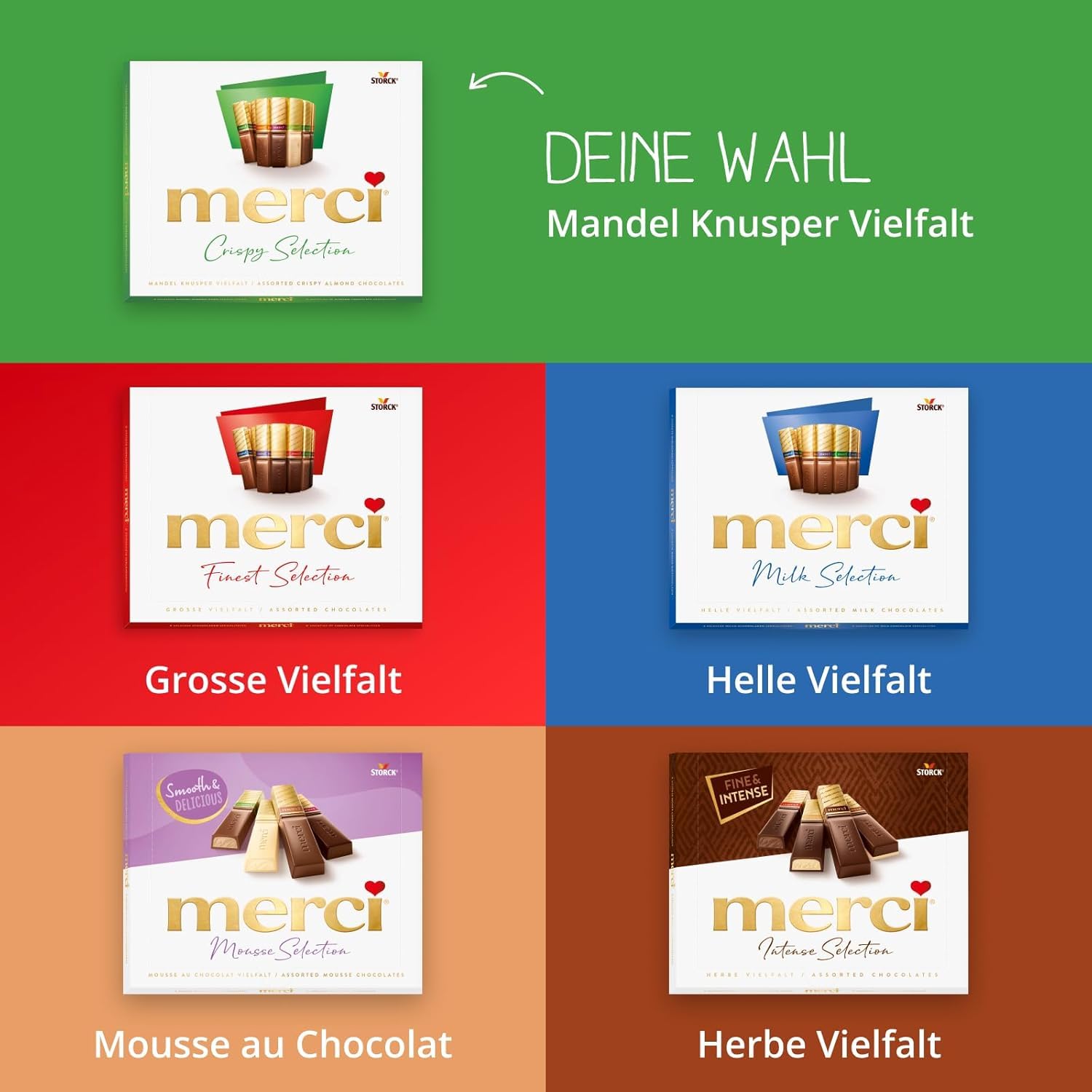 Merci Crispy Selection Assorted Almond Chocolates Gift Box